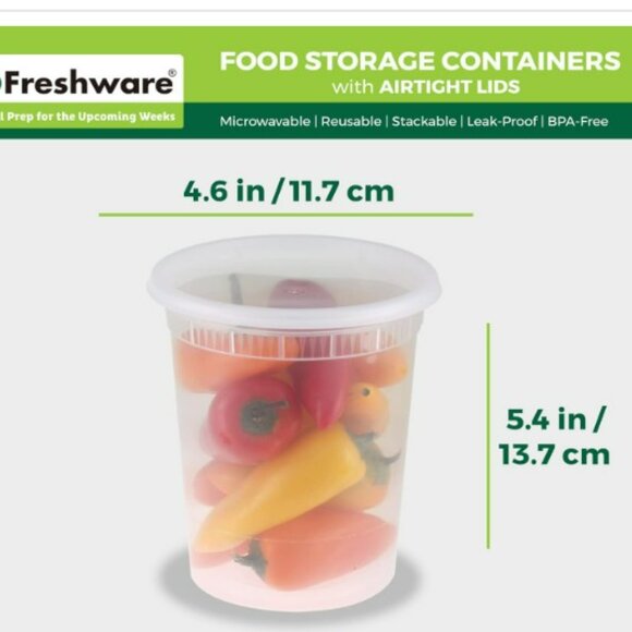 24 pack of 32 oz plastic deli containers with lids - NWT - Picture 2 of 2